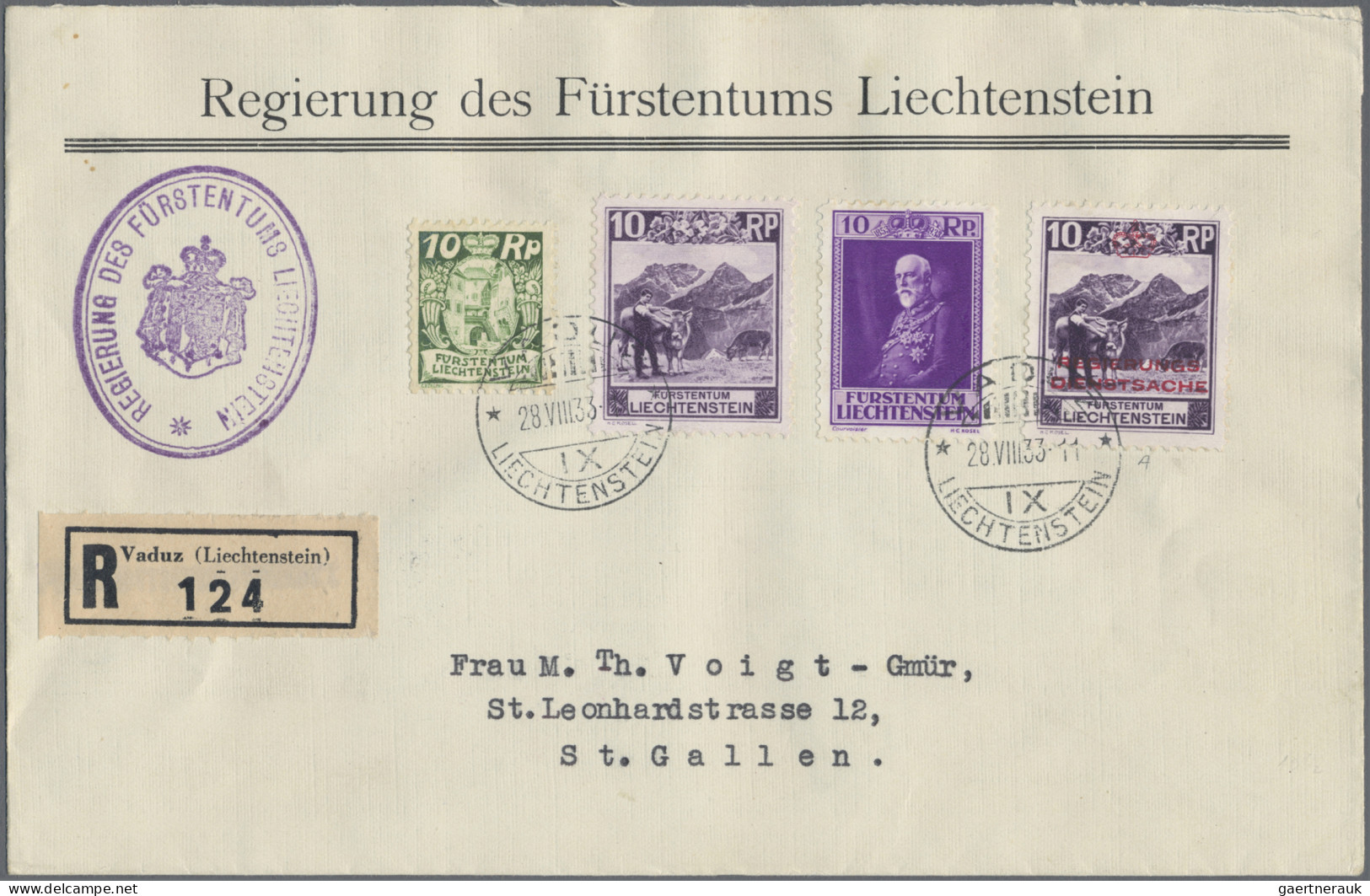 Liechtenstein - Dienstmarken: 1934, Dienstmarken 10, 20 U. 30 Rp. Mit Meist Wert - Dienstmarken
