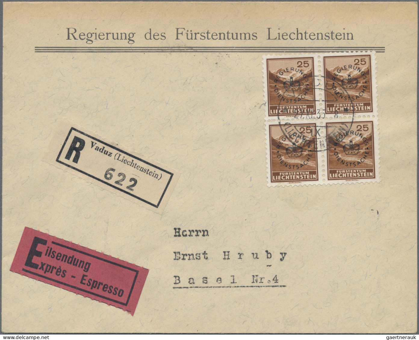 Liechtenstein - Dienstmarken: 1933, Dienstmarken II, 25 Rp. Mit Schwarzem Aufdru - Official