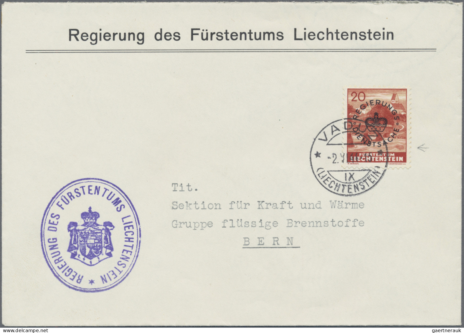 Liechtenstein - Dienstmarken: 1937/38, Dienstmarken III, 10 u.20 Rp. mit 4 versc