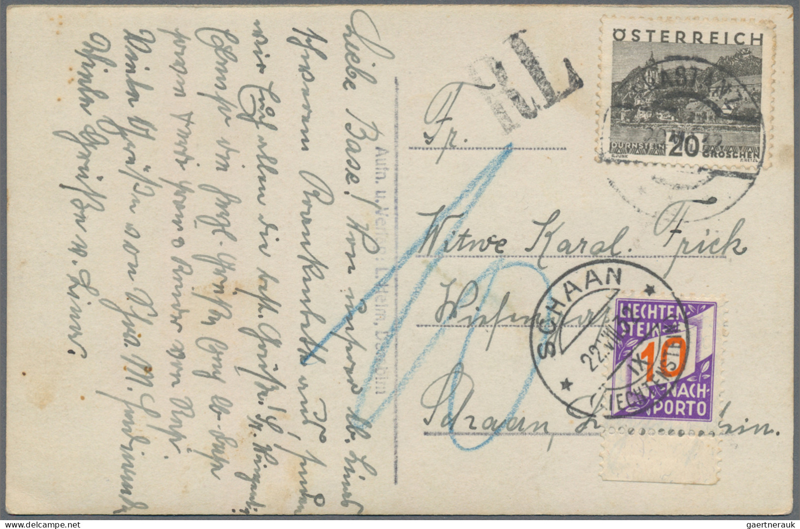 Liechtenstein - Portomarken: 1938/1931, Portomarken II, Ziffer Im Band 3x 10 Rp. - Postage Due