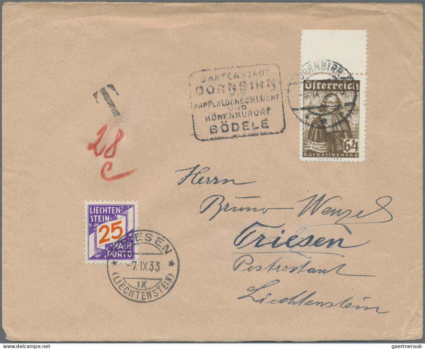 Liechtenstein - Portomarken: 1933, Nachportomarken Ziffer Im Band 15-50 Rp., 6 V - Postage Due