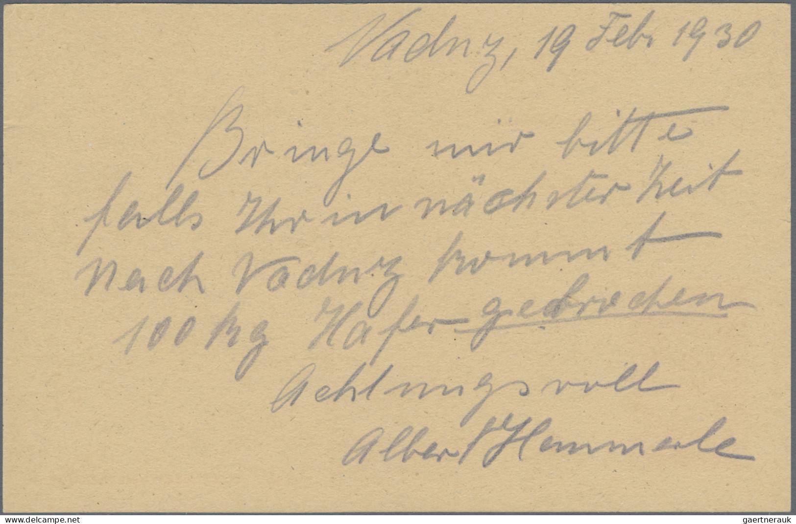 Liechtenstein - Ganzsachen: 1929/31, 10 A. 25 Rp. Schloß Vaduz, 3 Bedarfskarten - Ganzsachen