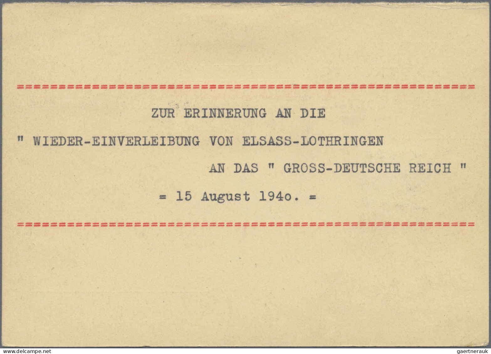 Liechtenstein - Besonderheiten: 1940, 3 R-Antwortkarten Mit MiF Dt.Besetzung Els - Autres