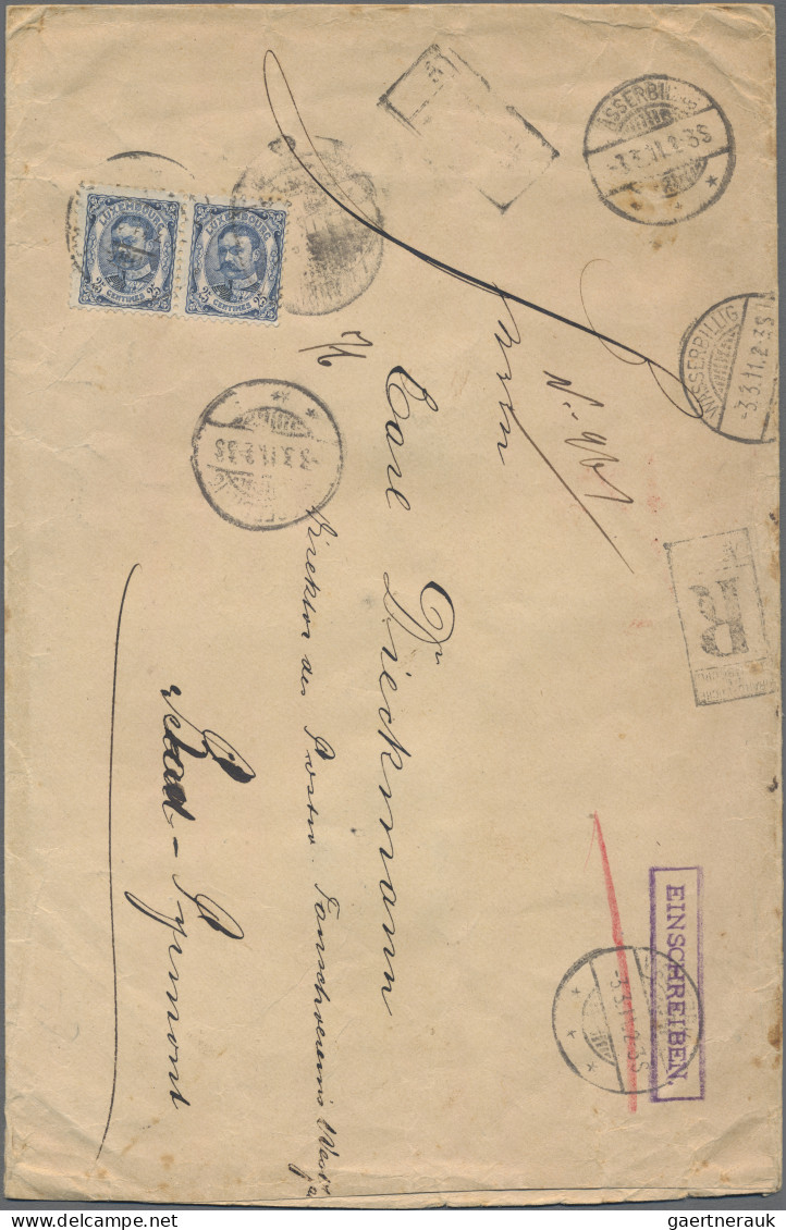 Luxembourg: 1907, 25 C. Blue, A Horizontal Pair Tied "Wasserbillig 3.3.11" To Re - Andere & Zonder Classificatie