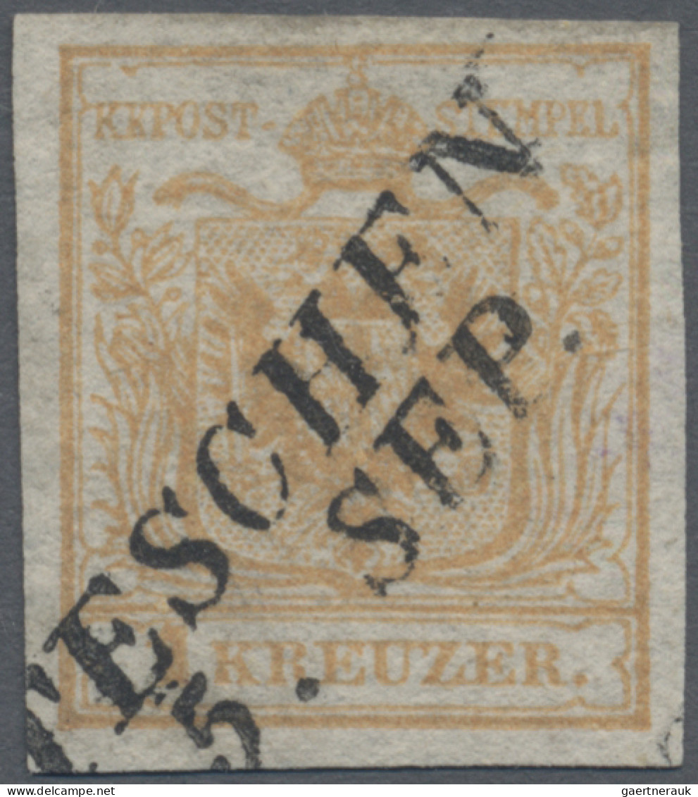 Österreich: 1850, Freimarke 1 Kr Hellbraunorange Mit Zartklarem Und Praktisch Ko - Used Stamps