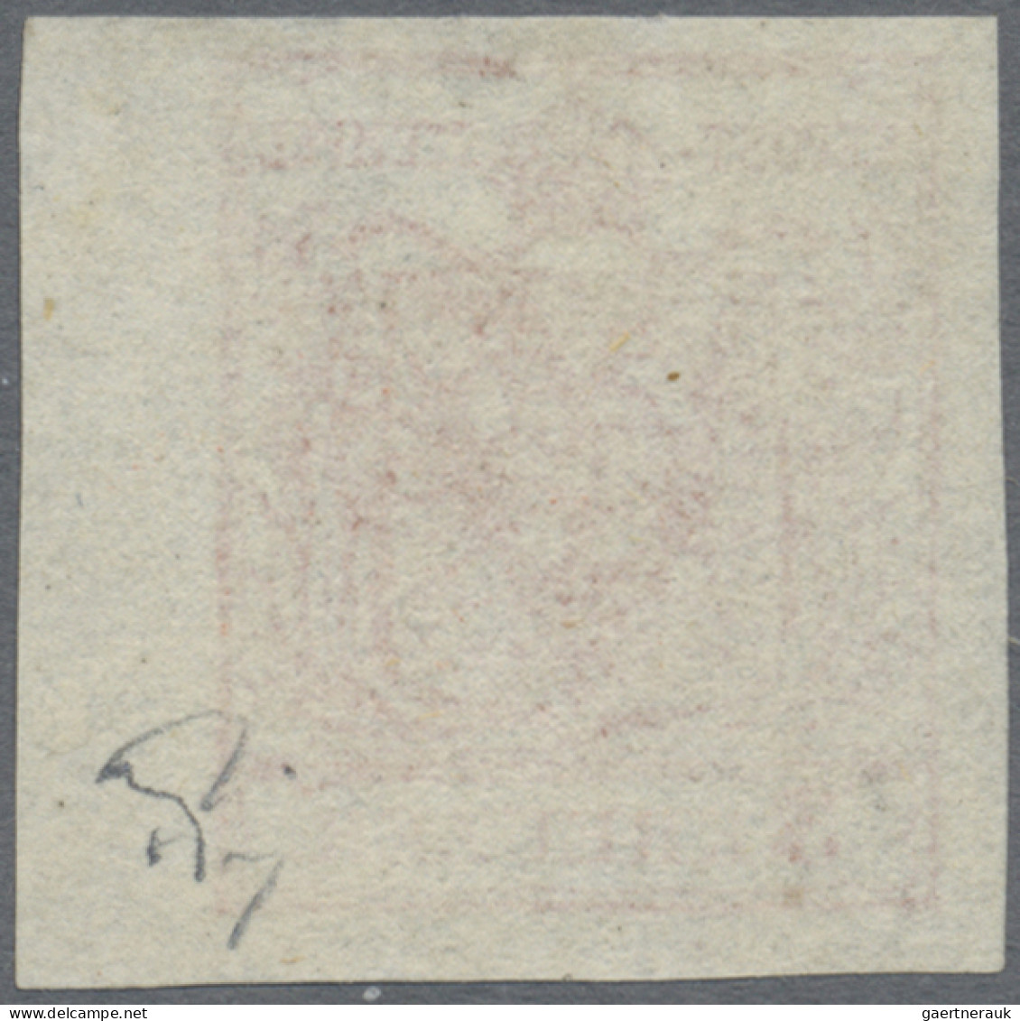 Österreich: 1850, 3 Kr Dunkelkarminrot, Handpapier Type IIIa, Rechts 5 Mmm Rand, - Ungebraucht