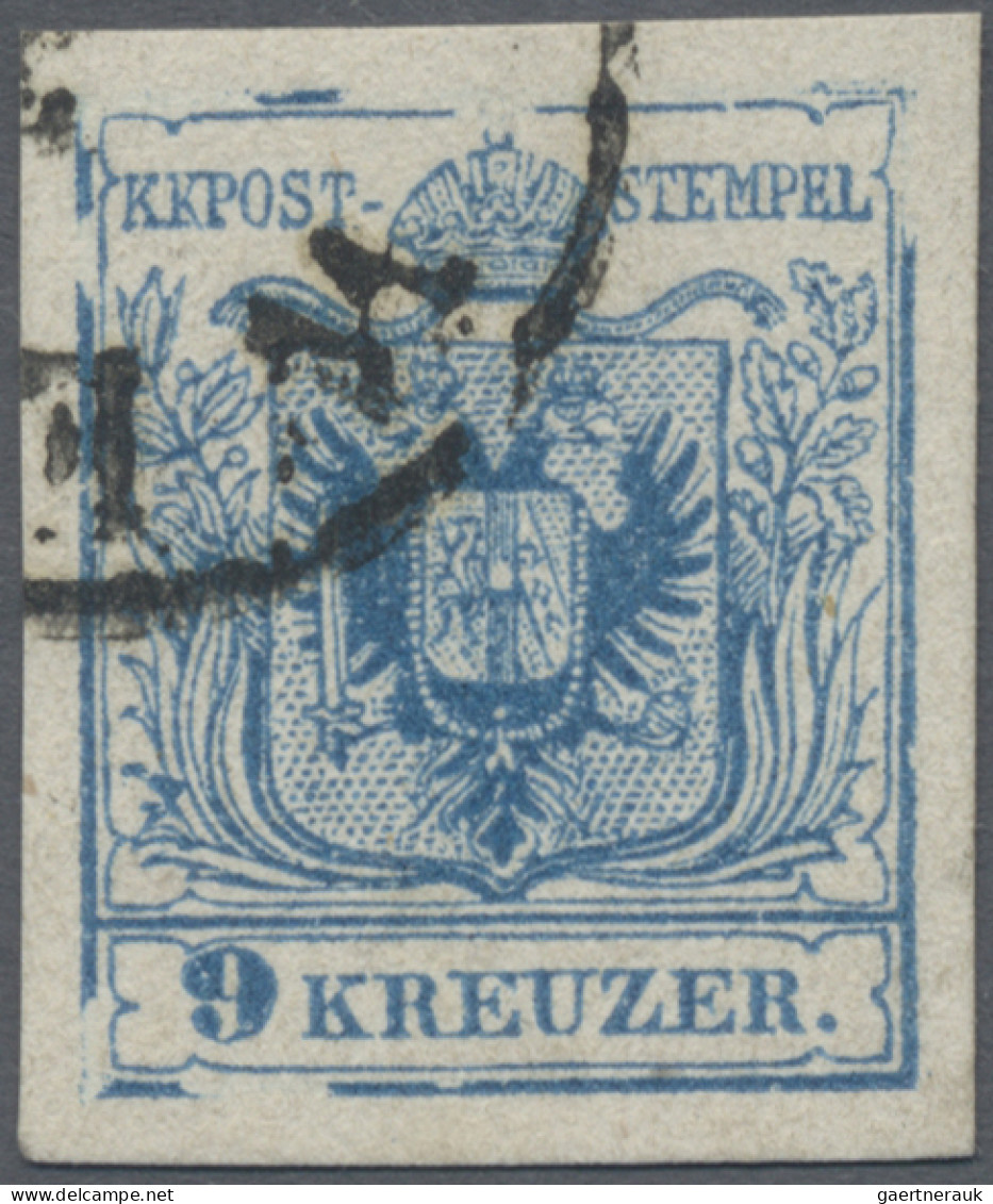 Österreich: 1850,1854, 5 Kr, Lebhaftblau, Maschinenpapier, Type III B Mit Ausser - Gebraucht