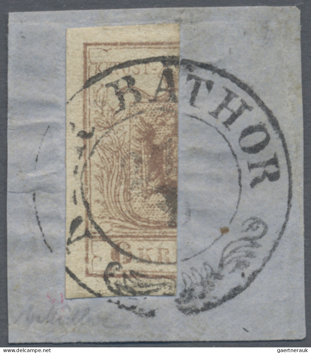 Österreich: 1850, 6 Kr Rötlichbraun, Maschinenpapier Type III, Linke Hälfte Eine - Briefe U. Dokumente