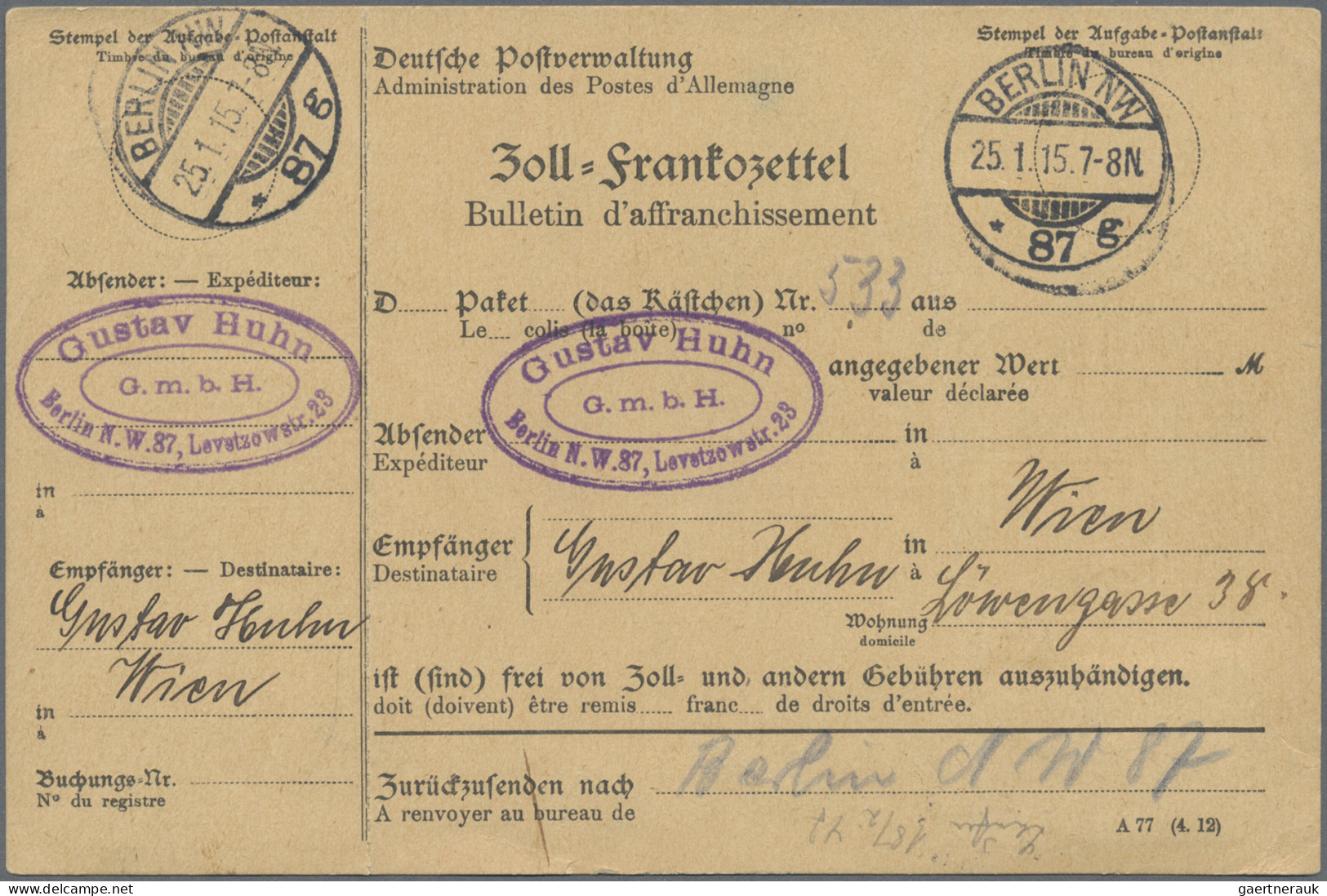 Österreich - Portomarken: 1908, 25 H., Rückseitig Geklebt Als Einzelfrankatur Au - Portomarken
