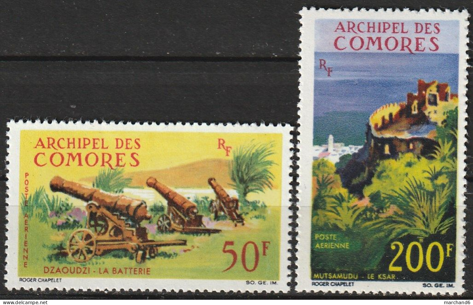 Comores Sites Dzaoudzi Et Le Tsar à Mutsamudu Poste Aérienne N°18/19 *neuf Charnière Et **neuf - Airmail