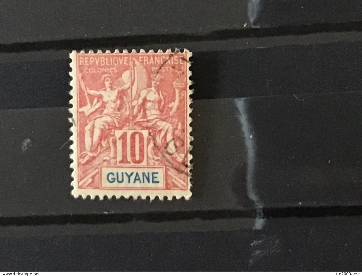 French Guiana/Guyana 1892 10c Red Tablet Used SG 53 Yv 44 Sc 38 - Oblitérés
