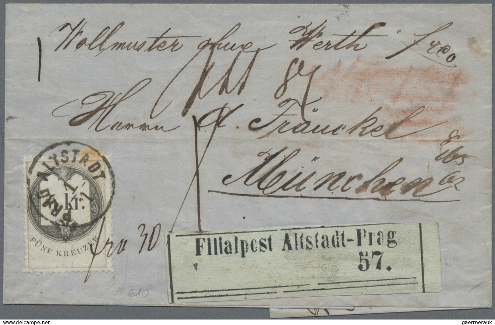 Österreich - Stempelmarken: 1867, Stempelmarke 5 Kr., Am Oberrand Etwas Stockig, - Revenue Stamps