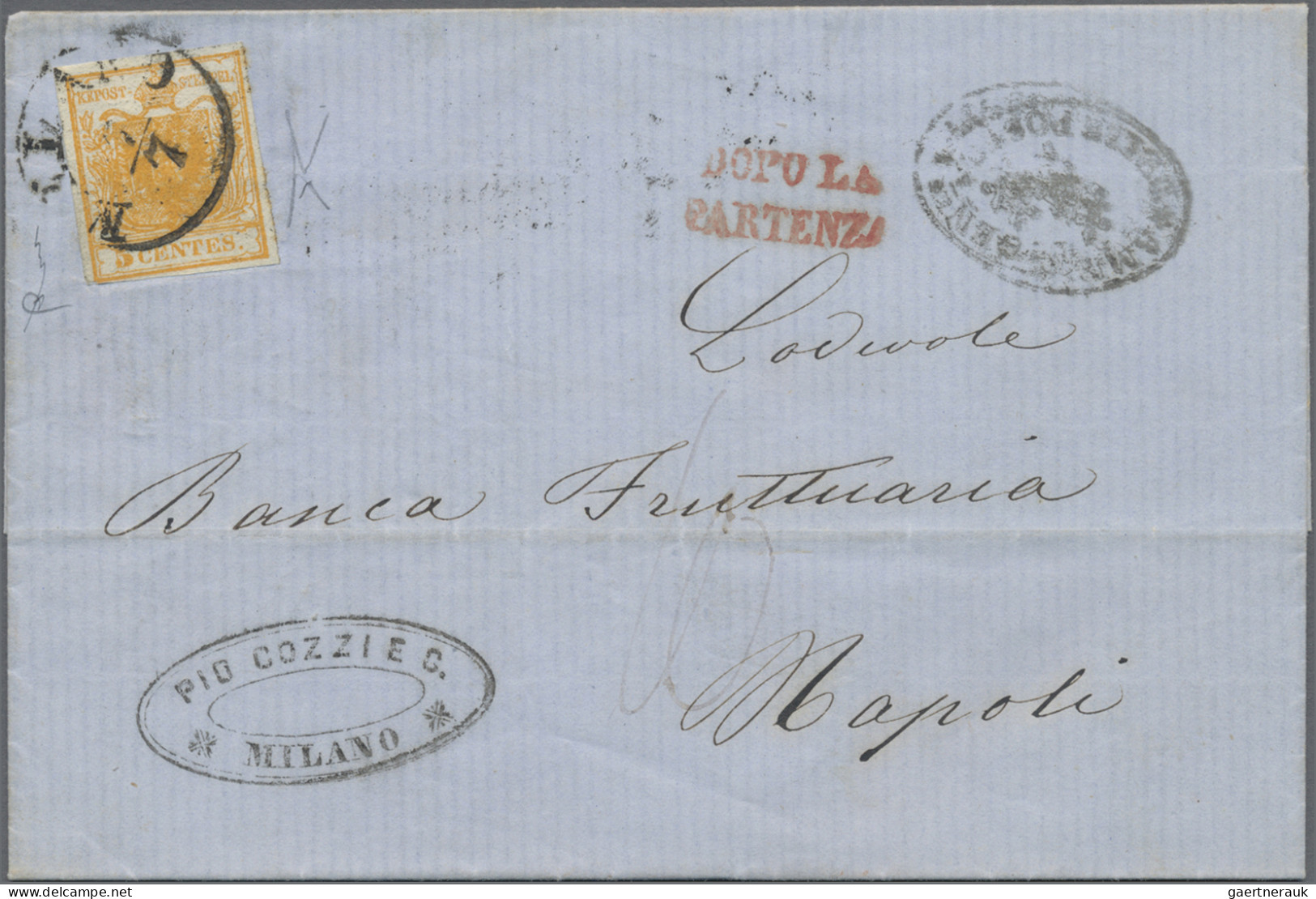 Österreich - Lombardei Und Venetien: 1850, 5 Cent. (Milano - Roma - Napoli) Prin - Lombardo-Vénétie