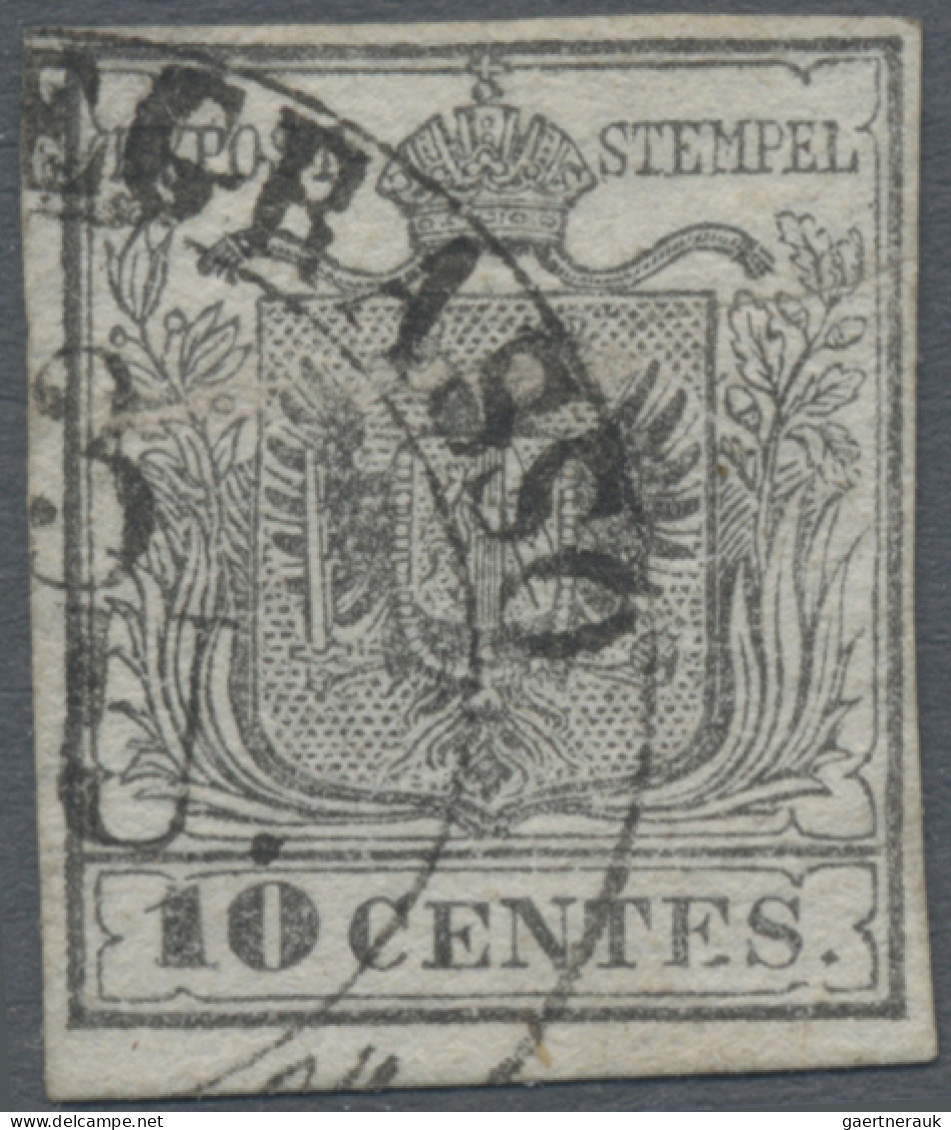 Österreich - Lombardei Und Venetien: 1850, 10 Cent. Silbergrau, Type Ia, Erstdru - Lombardo-Vénétie
