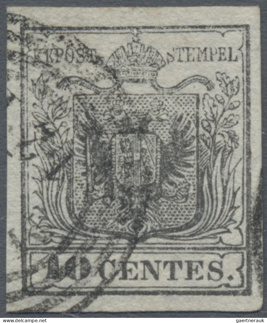 Österreich - Lombardei Und Venetien: 1850, 10 Cent. Grau, Type Ib, Voll- Bis Bre - Lombardo-Vénétie