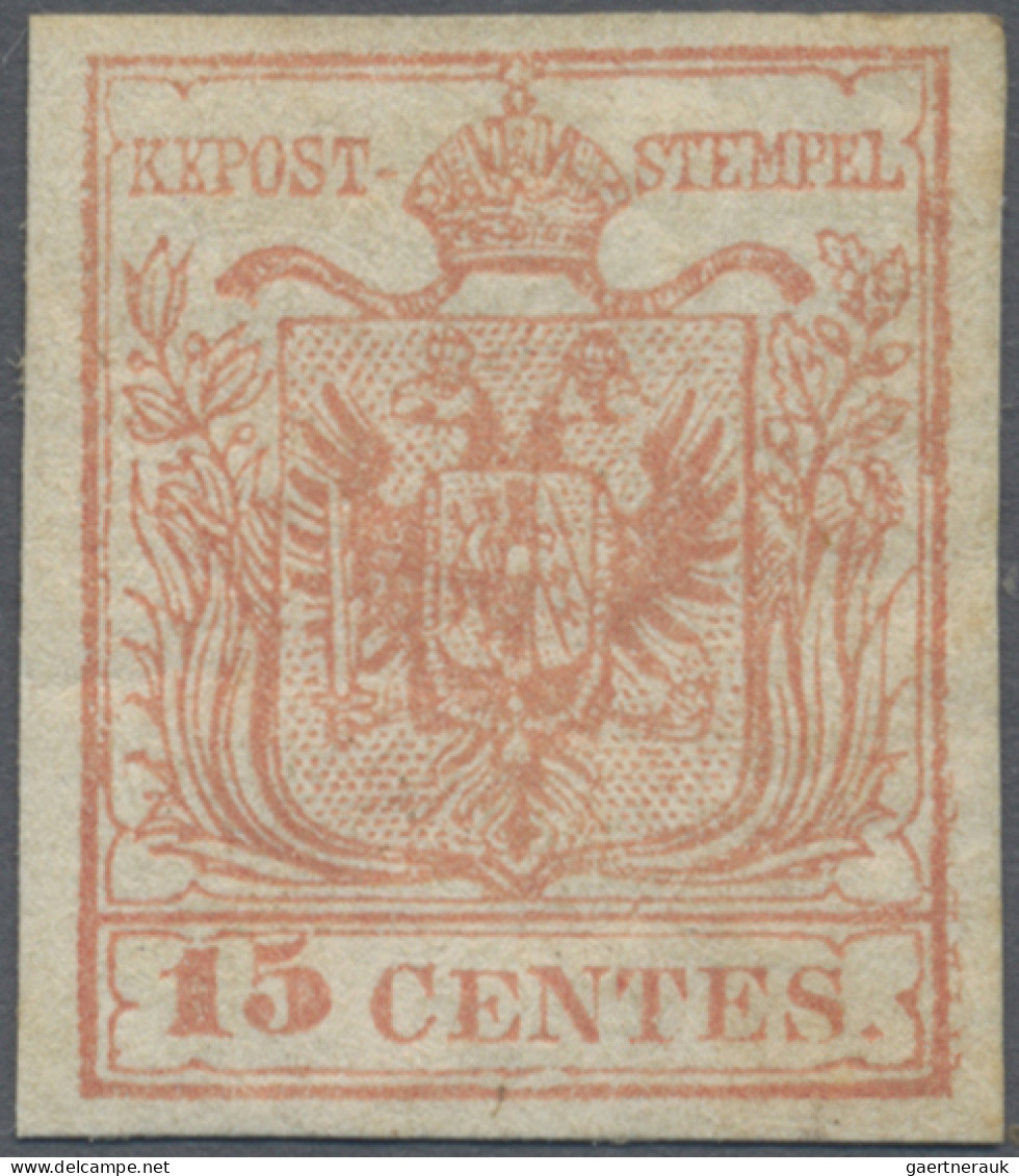 Österreich - Lombardei Und Venetien: 1859, 15 C Blassrosa, Maschinenpapier, Type - Lombardo-Venetien