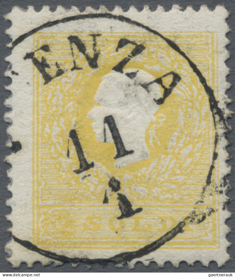 Österreich - Lombardei Und Venetien: 1858, 2 So. Gelb, Type I, K 1 VICENZA, Prac - Lombardo-Vénétie