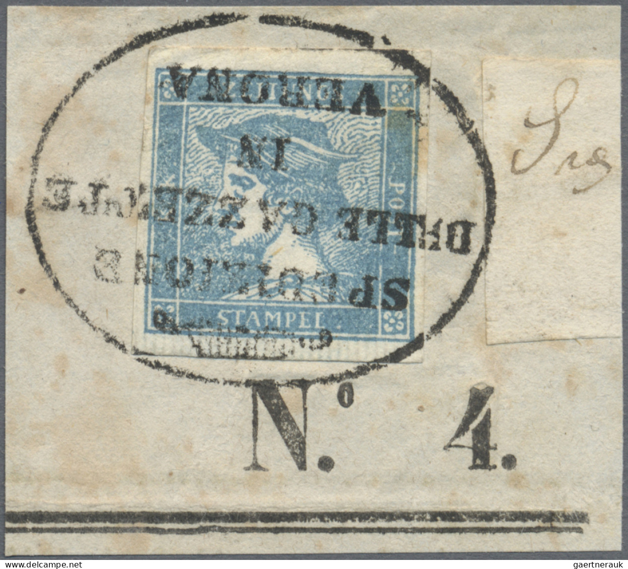 Österreich - Lombardei Und Venetien - Zeitungsmarken: 1851, Blauer Merkur, Type - Lombardo-Vénétie