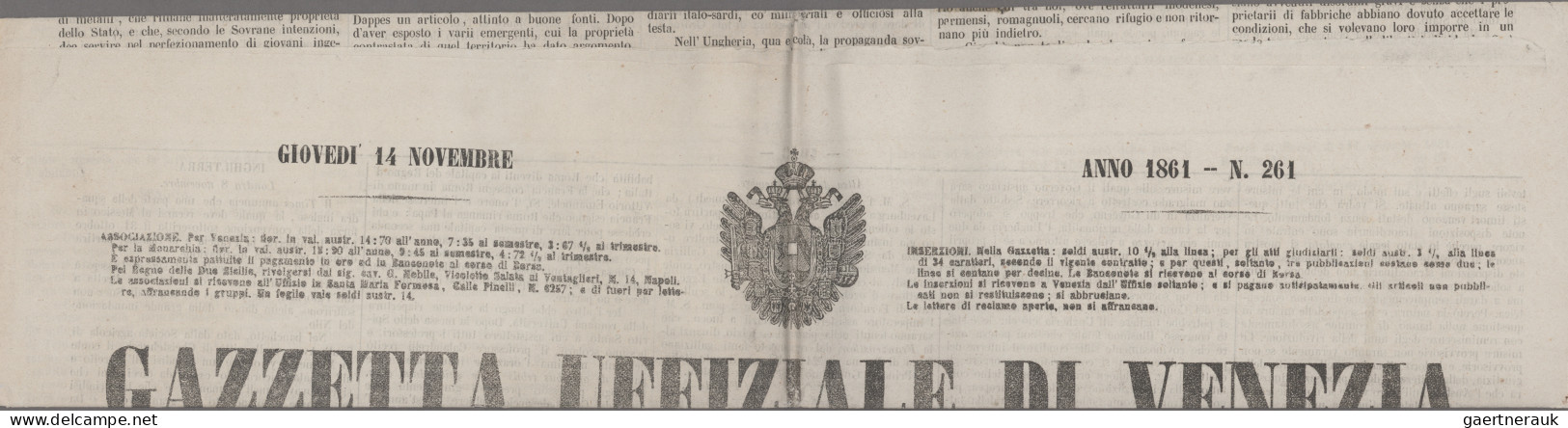 Österreich - Lombardei Und Venetien - Zeitungsmarken: 1861, (1,05 Soldi) Grau, I - Lombardo-Vénétie