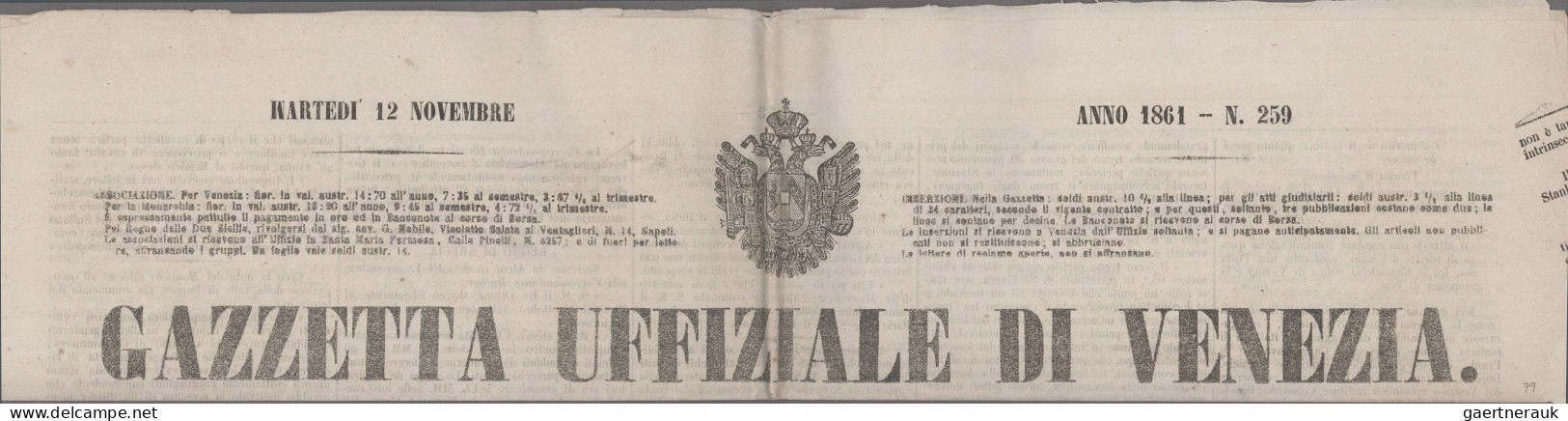 Österreich - Lombardei und Venetien - Zeitungsmarken: 1861, (1,05 soldi) grau, i