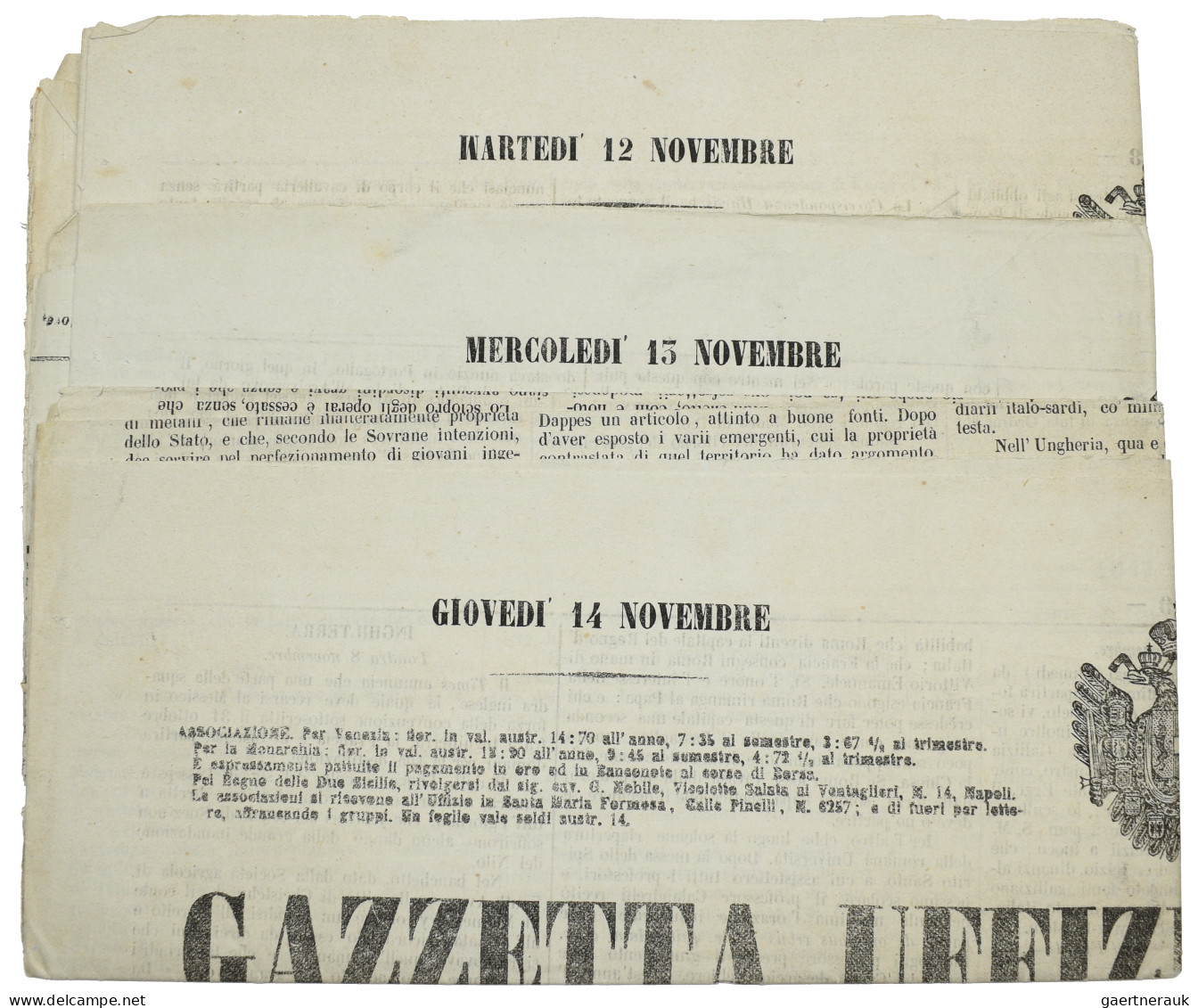 Österreich - Lombardei und Venetien - Zeitungsmarken: 1861, (1,05 soldi) grau, i