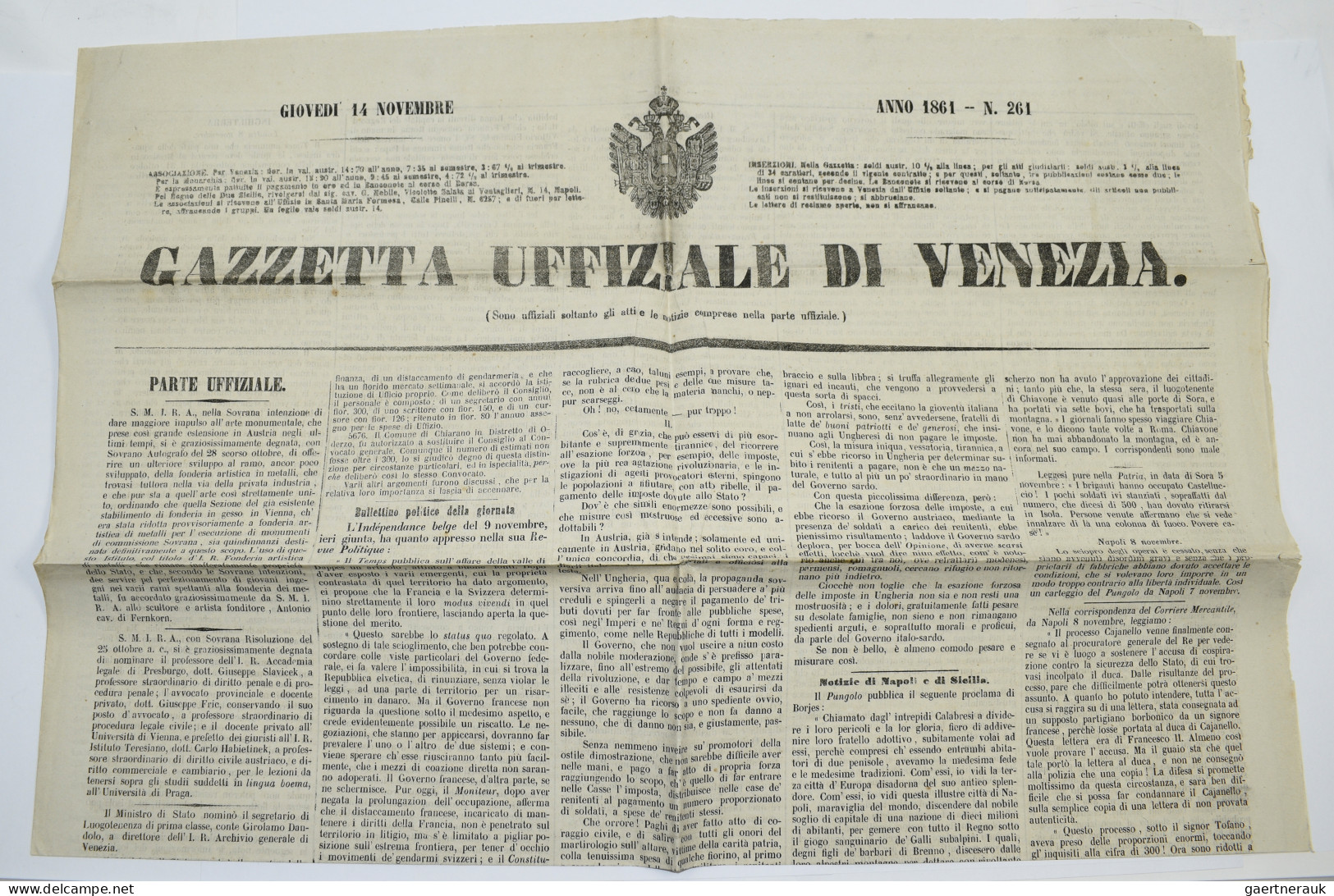 Österreich - Lombardei und Venetien - Zeitungsmarken: 1861, (1,05 soldi) grau, i