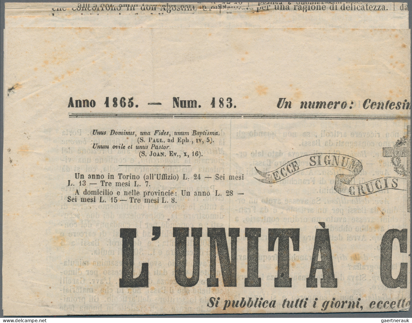 Österreich - Lombardei Und Venetien - Zeitungsstempelmarken: 1859, 2 Kreuzer Zin - Lombardije-Venetië