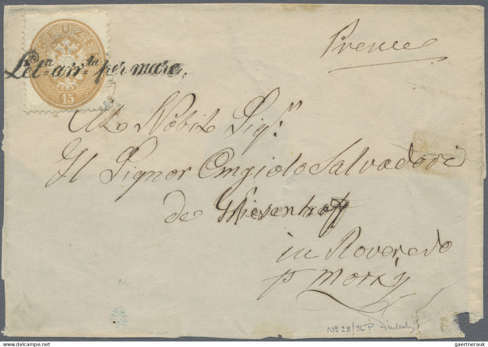 Österreichische Post In Der Levante: 1863/1907 (ca.), "Let Arr Per Mare", Schrei - Oriente Austriaco