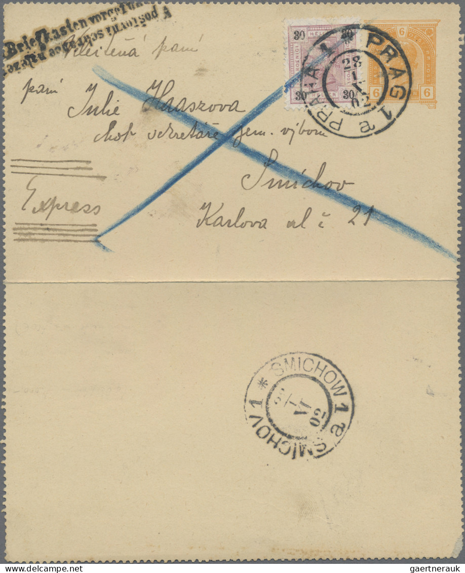 Österreich - Ganzsachen: 1902, 6 H Orange Kartenbrief Mit Zusatzfrankatur 30 H B - Sonstige & Ohne Zuordnung