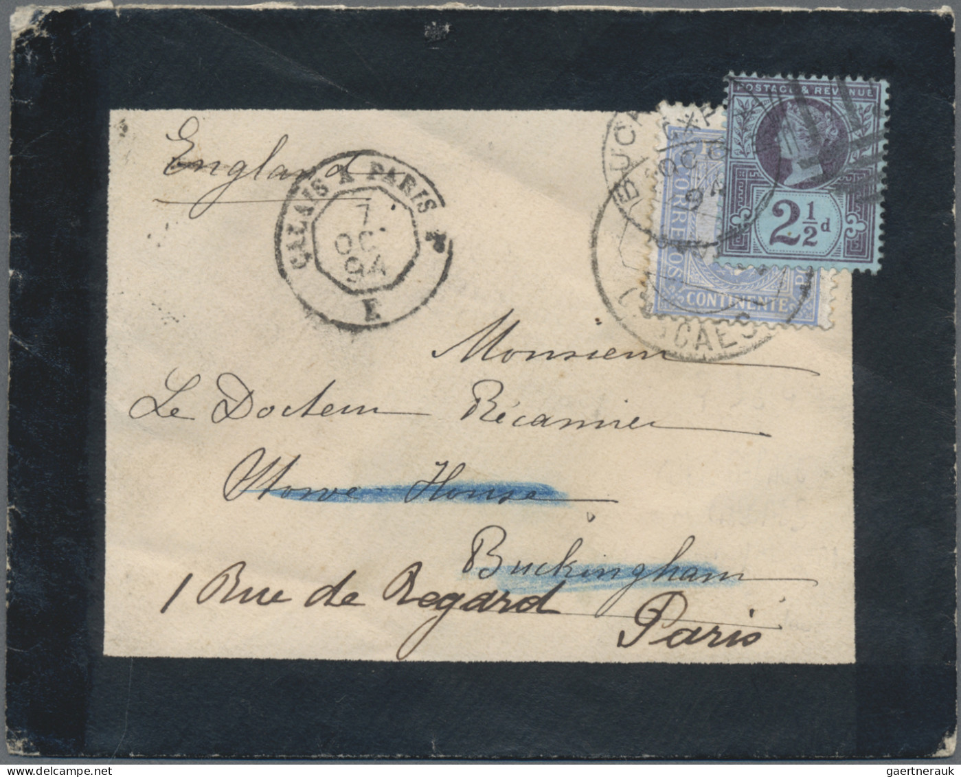 Portugal: 1894 "Marie Amelie D'Orleans, H.M. The Queen Of Portugal": Small Mourn - Covers & Documents