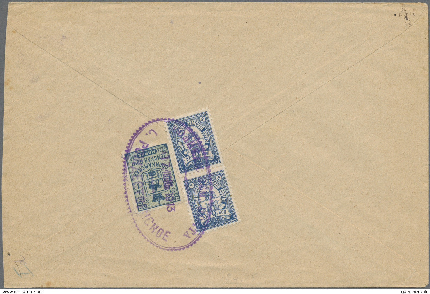 Russia - Zemstvo: 1913, SOLIKAMSK, Pair 2 K. Blue And 1 K. Greenish-blue, Well P - Zemstvos