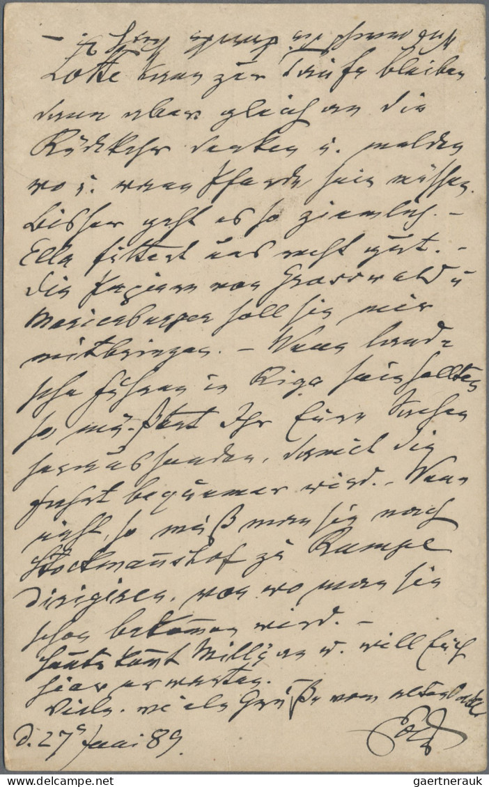 Russia: 1886, 2 K. Kreiswappen Als ZuF Auf Russ. 3 K. GA-Karte Nach Riga, Sehr S - Other & Unclassified