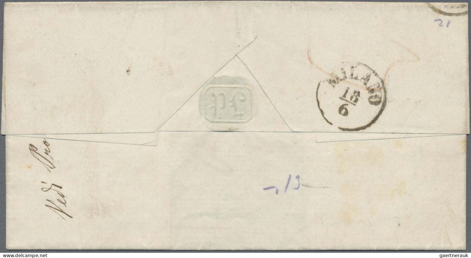 Schweiz: 1854, Strubel, 10 Rp., Mehrfachfrankatur Von Zwei Exemplaren Von Lugano - Briefe U. Dokumente