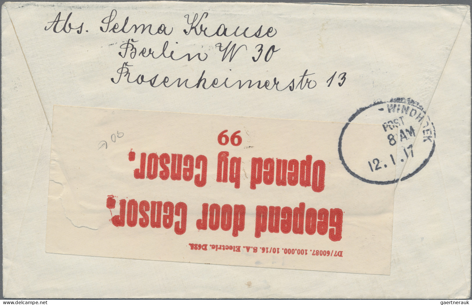 Schweiz: 1916 Destination SÜDWESTAFRIKA: Ganzsachenkarte Tell 10 Rp. Sowie Brief - Brieven En Documenten