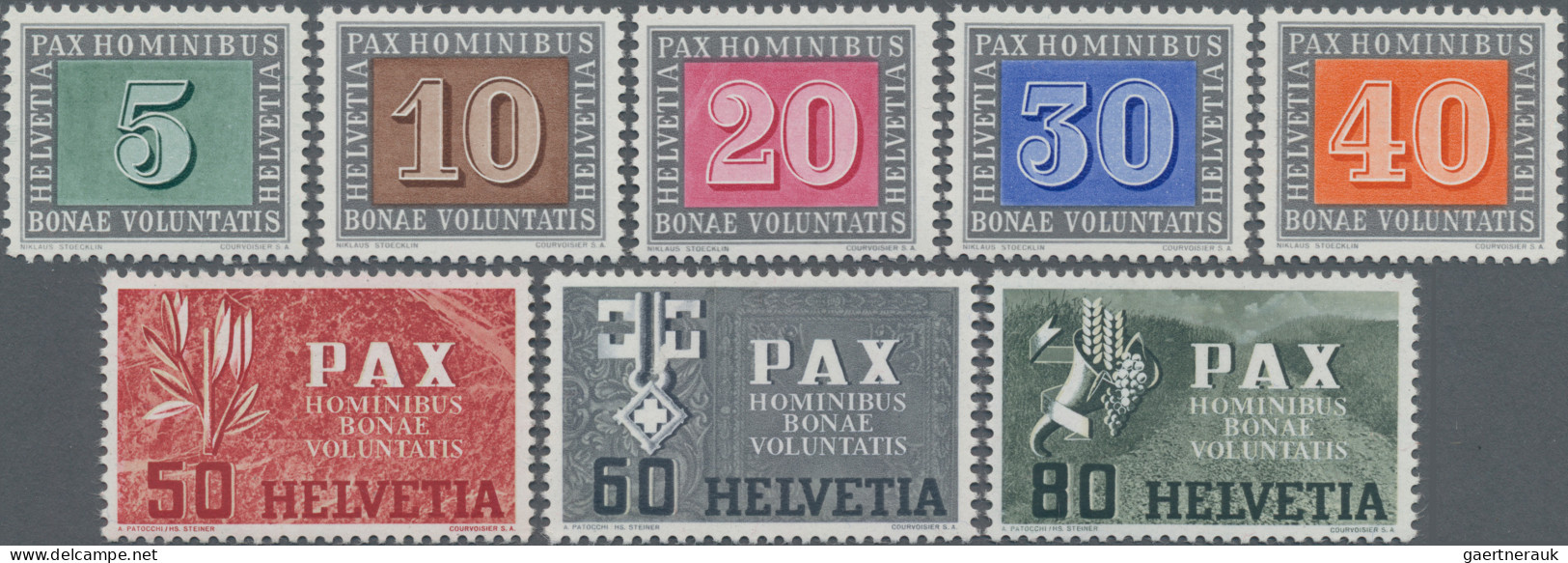 Schweiz: 1945, PAX Satz, Dabei 2 Und 5 Fr. Vom Rand - Unused Stamps