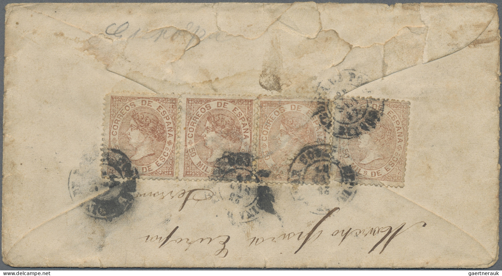 Spain: 1867 Cover Sent From Medina De Pomar (Burgos, Castile & León) To MEXICO " - Lettres & Documents