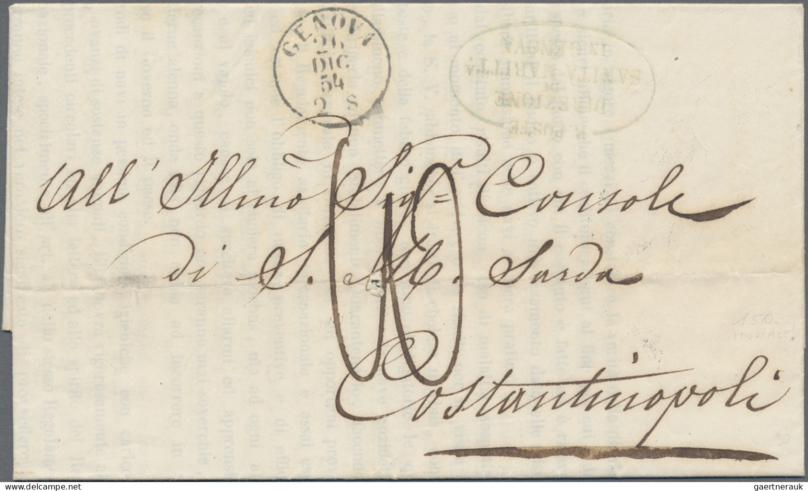Turkey -  Pre Adhesives  / Stampless Covers: 1854/1867 Incoming Mail: Two Stampl - ...-1858 Voorfilatelie