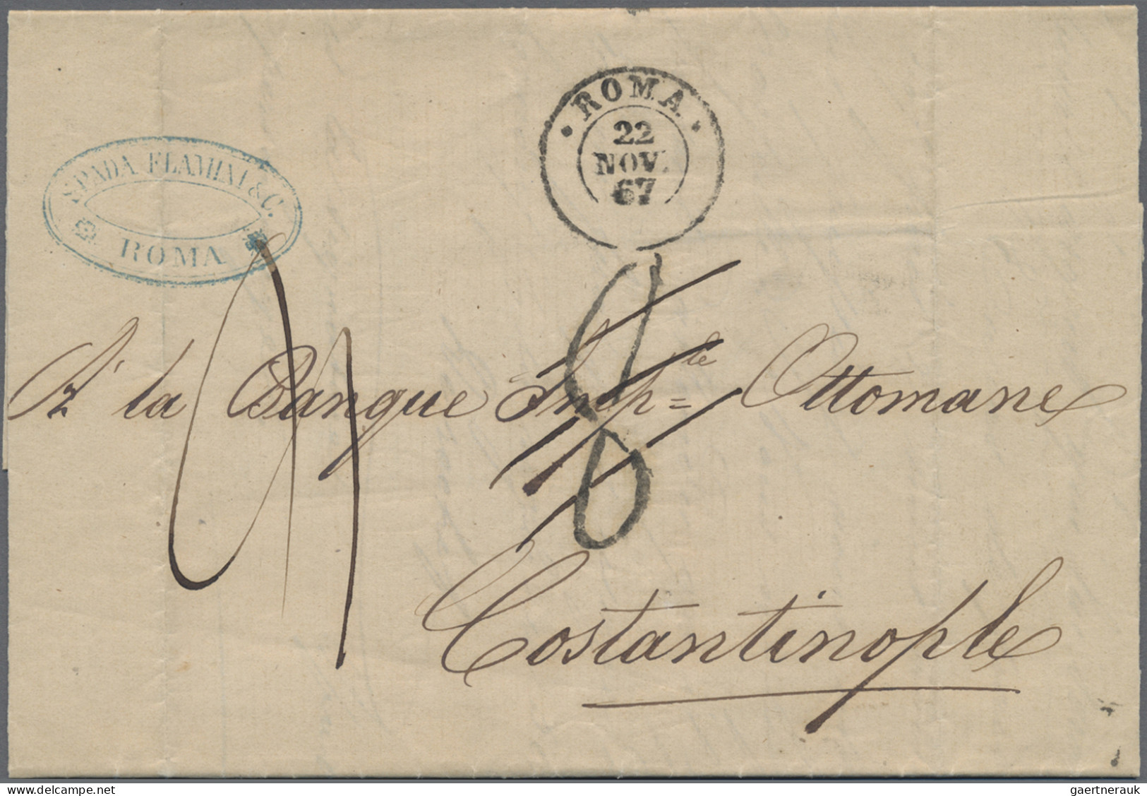 Turkey -  Pre Adhesives  / Stampless Covers: 1854/1867 Incoming Mail: Two Stampl - ...-1858 Voorfilatelie