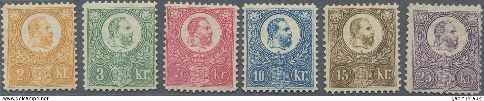 Hungary: 1871, Francis Joseph, Recess Printed, 2kr.-25kr., Complete 1883 Reprint - Briefe U. Dokumente