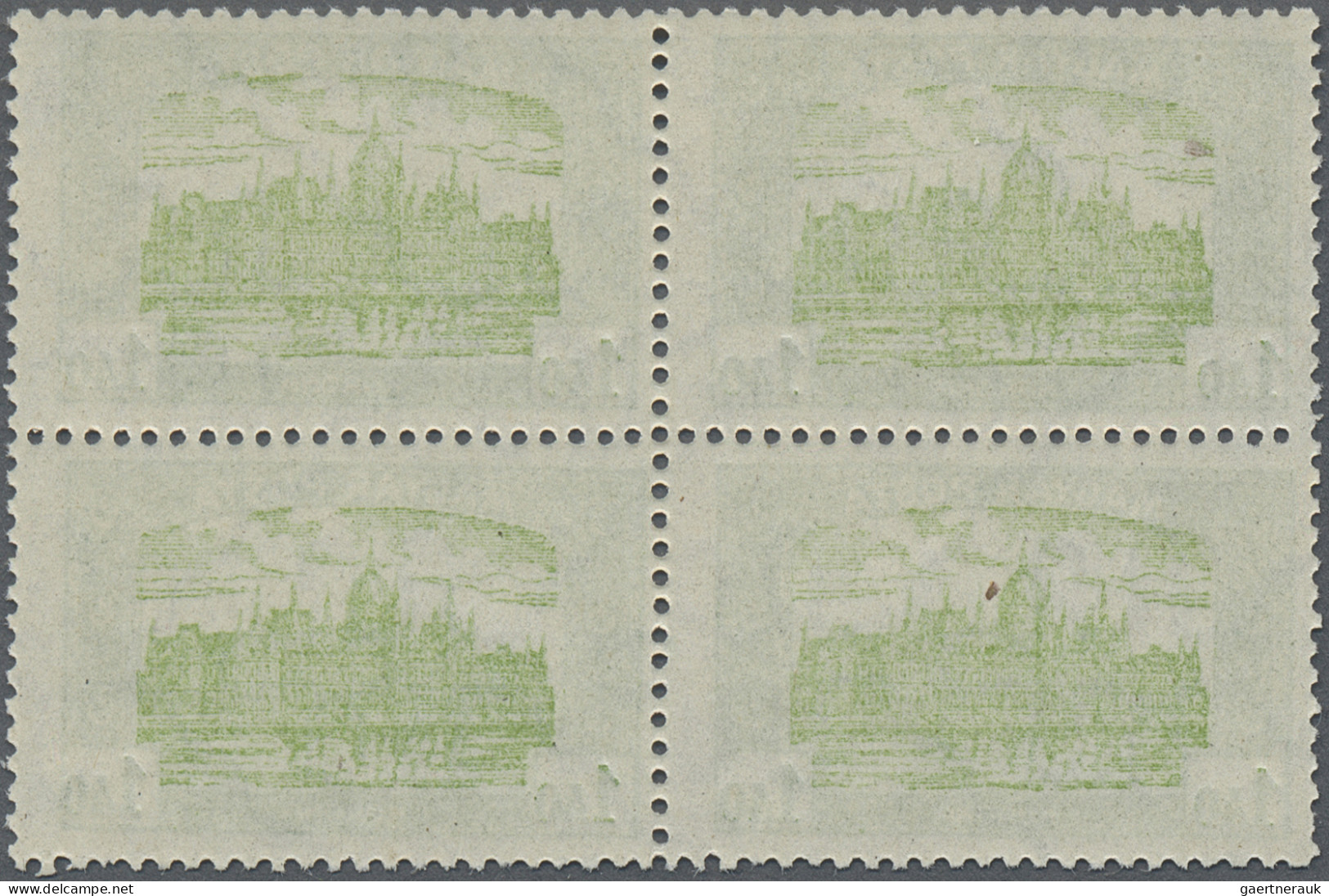 Hungary: 1919, Parliament Building Postage Stamps, 1.40 Kr In Mint Block Of Four - Ungebraucht