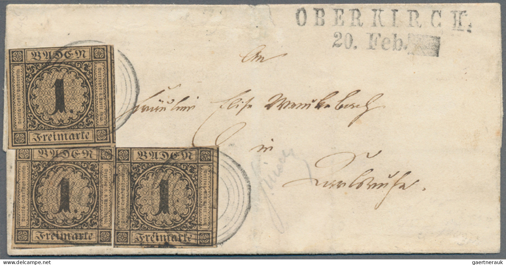 Baden - Marken Und Briefe: 1852, 1 Kr Schwarz Auf Braun, 3 Farbfrische Einzelexe - Sonstige & Ohne Zuordnung