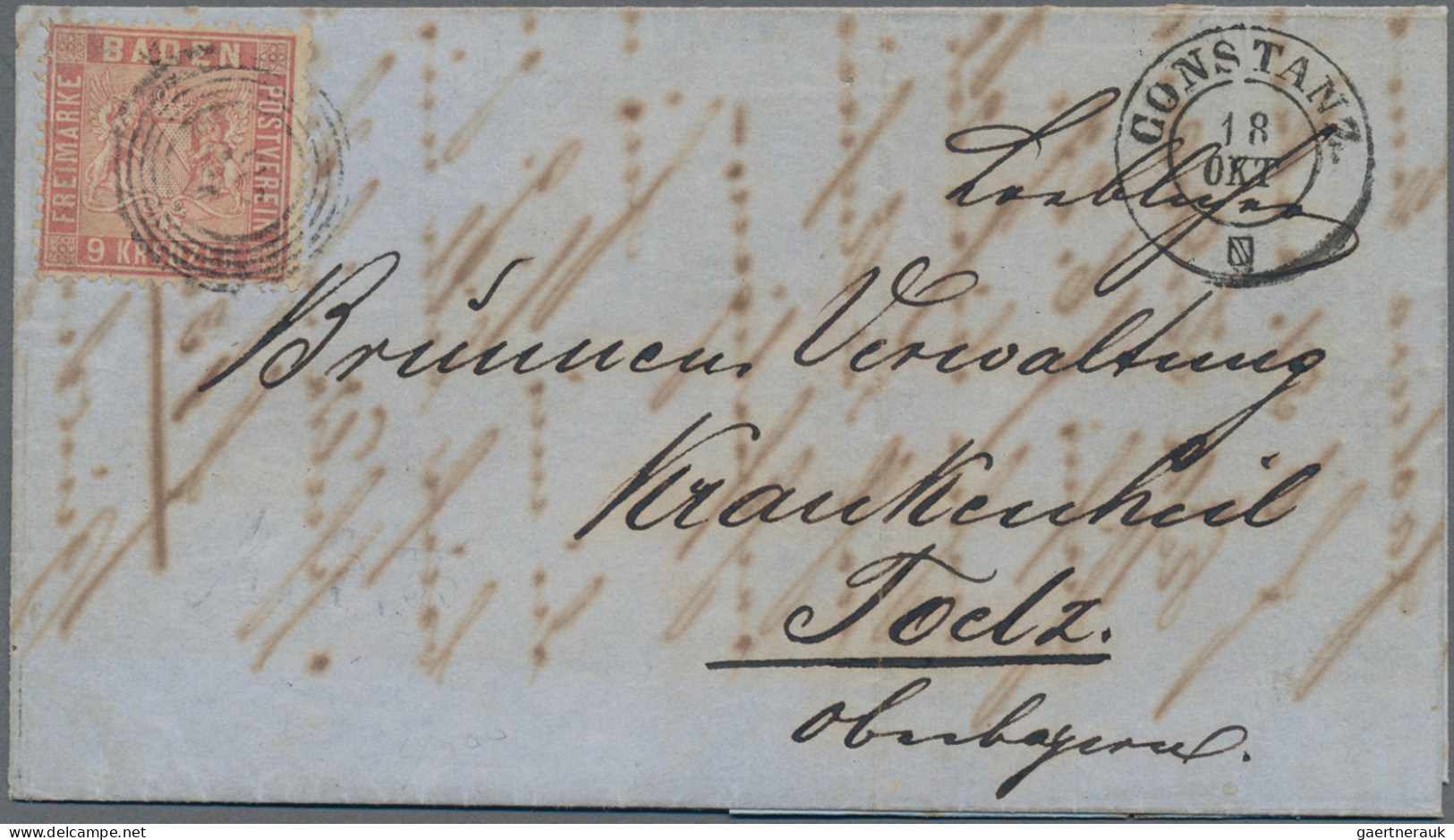 Baden - Marken Und Briefe: 1861, 9 Kr Lebhaftrosarot, Farbfrisch In üblicher Zäh - Otros & Sin Clasificación
