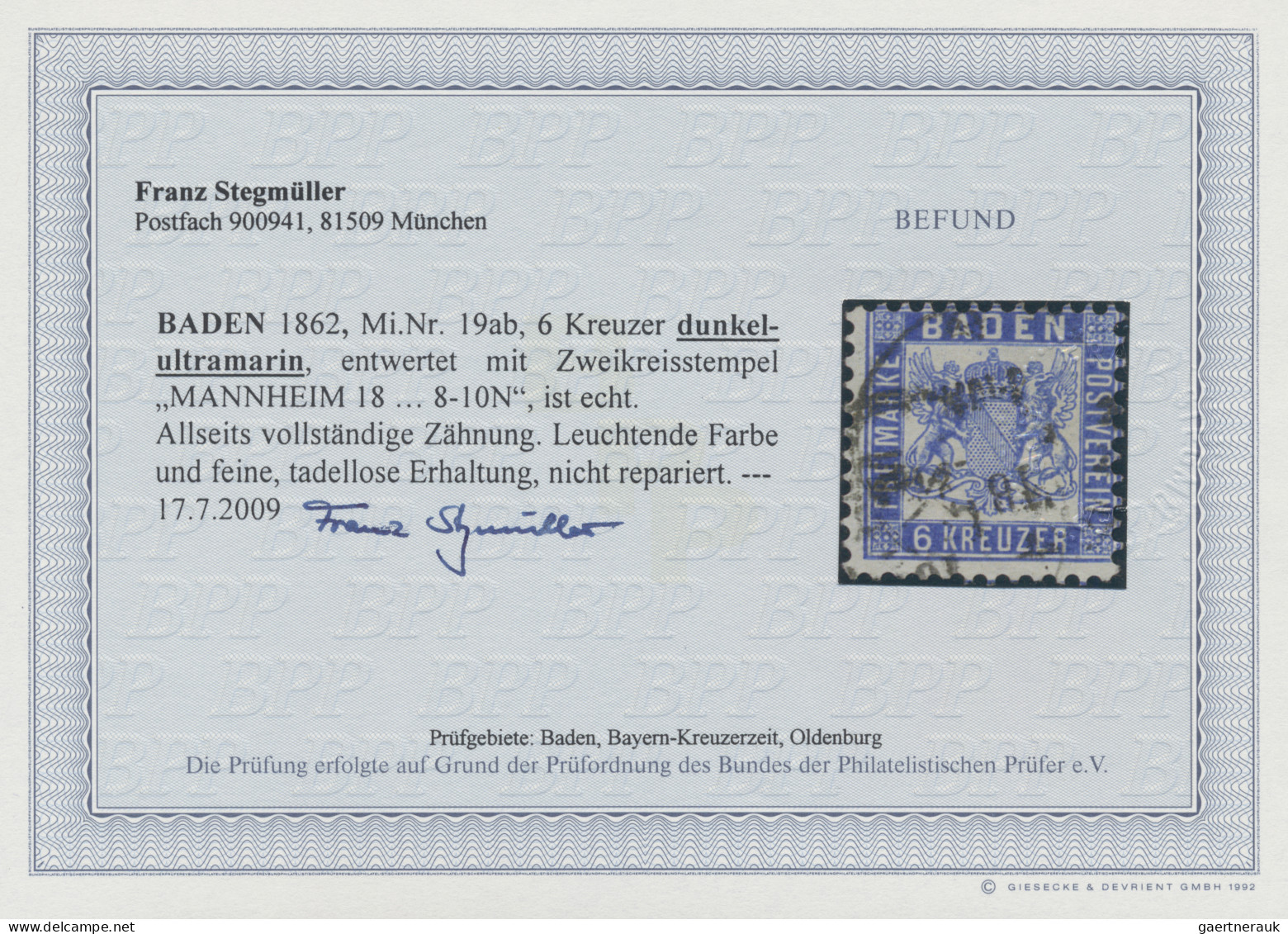 Baden - Marken Und Briefe: 1862, 6 Kr In Der Seltenen Und Leuchtenden Farbe "dun - Sonstige & Ohne Zuordnung