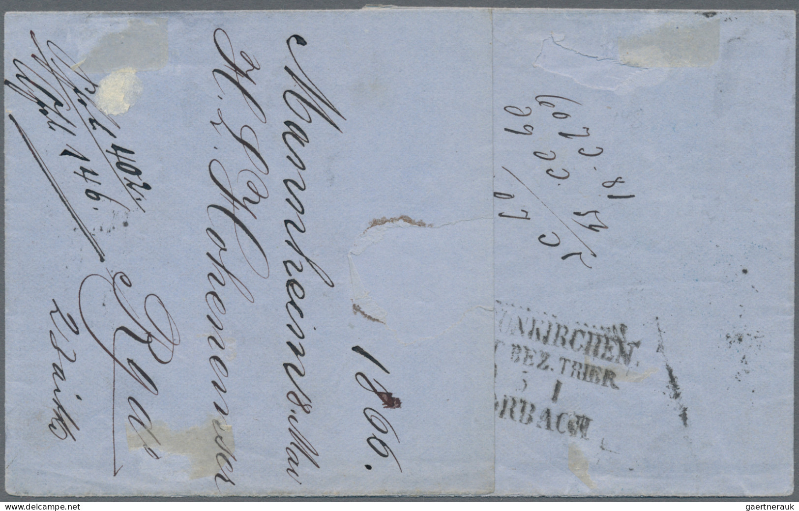 Baden - Marken Und Briefe: 1862/66, 6 Kr. Preußischblau, Einzelfrankatur Auf Bri - Other & Unclassified