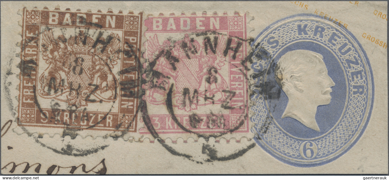 Baden - Marken Und Briefe: 1862, 9 Kr Dunkelbraun(MiNr. 20 C) Und 3 Kr Rosa(MiNr - Other & Unclassified