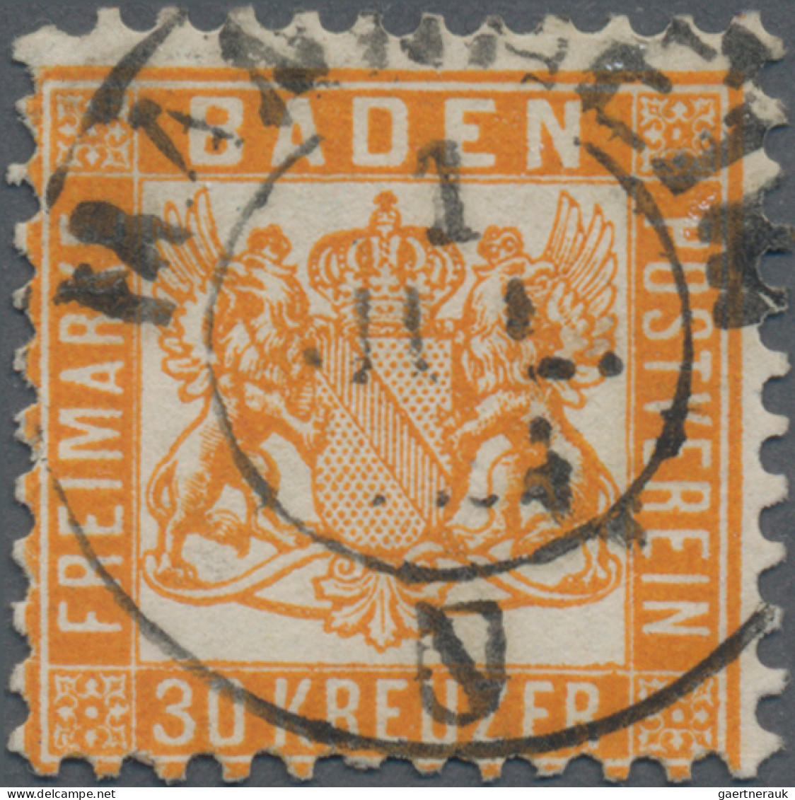 Baden - Marken Und Briefe: 1862, 30 Kreuzer, Dunkelgelblichorange, Kabinettstück - Autres & Non Classés