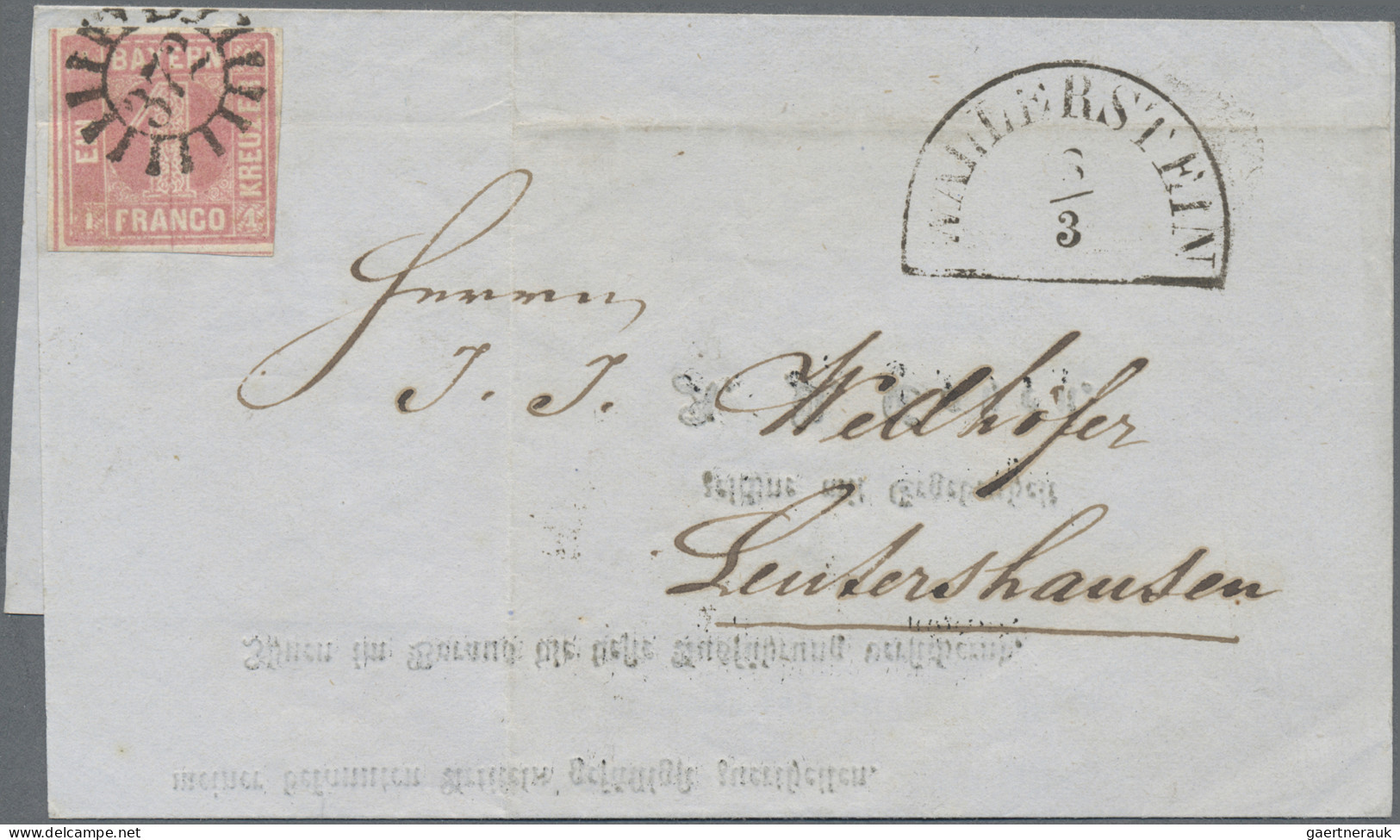 Bayern - Marken Und Briefe: 1850, 1 Kr. Lebhaftrotkarmin, Rechts Minimal Berührt - Other & Unclassified