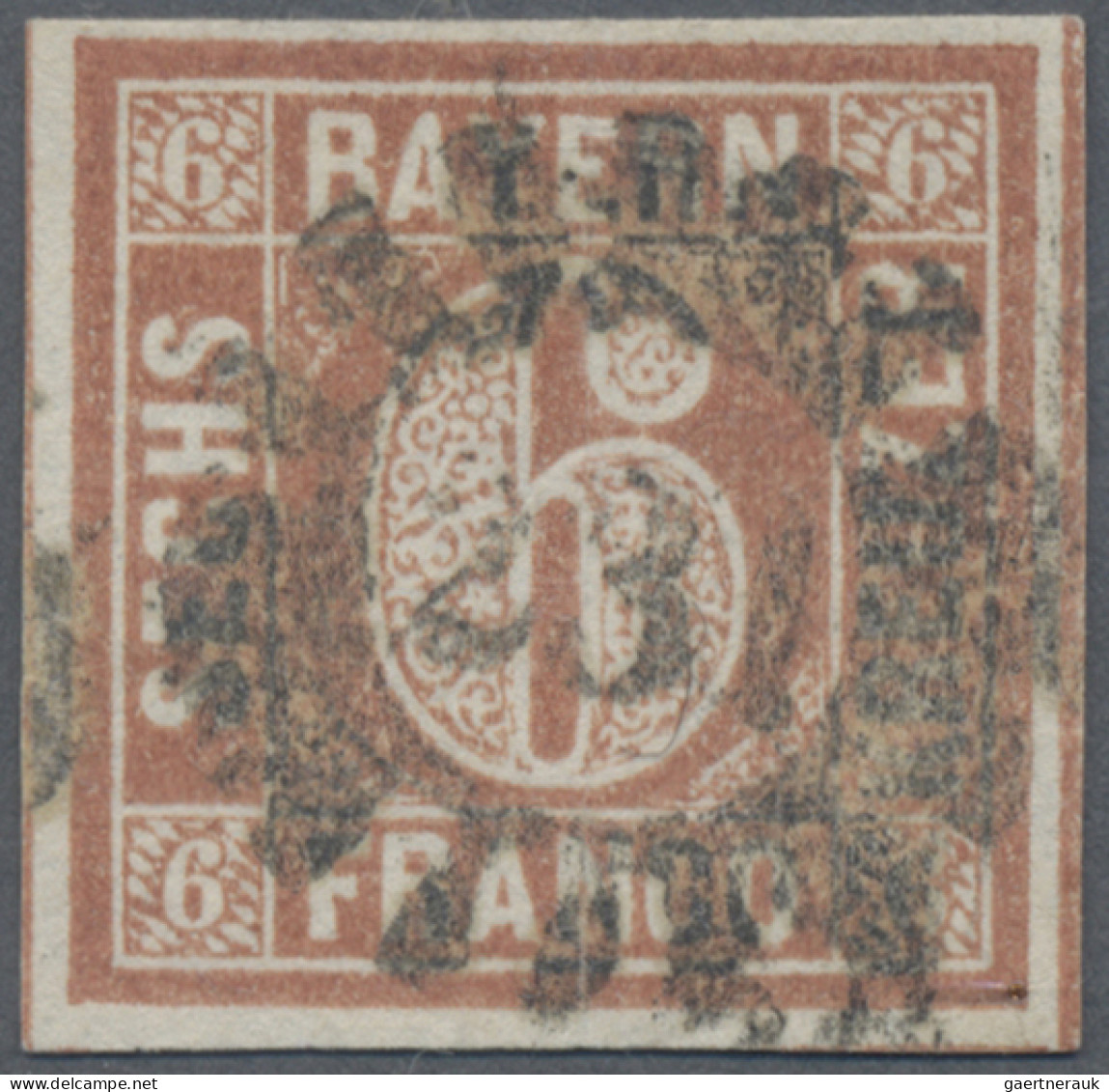 Bayern - Marken Und Briefe: 1849, 6 Kr Rötlichbraun Von Platte1(unterbrochener K - Sonstige & Ohne Zuordnung