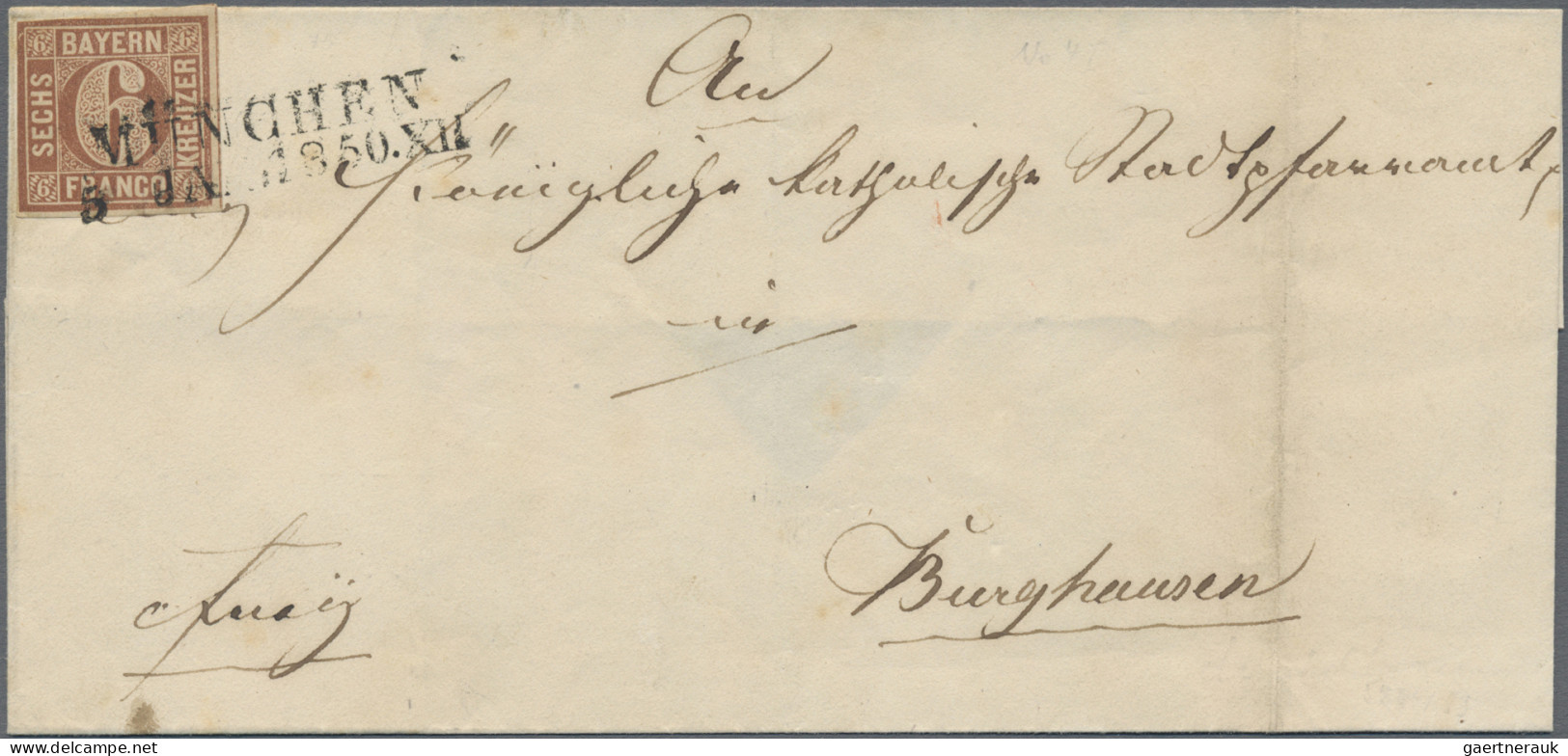 Bayern - Marken Und Briefe: 1849, 6 Kr. Braun, Platte 1, Farbfrisch, Zweiseitig - Other & Unclassified