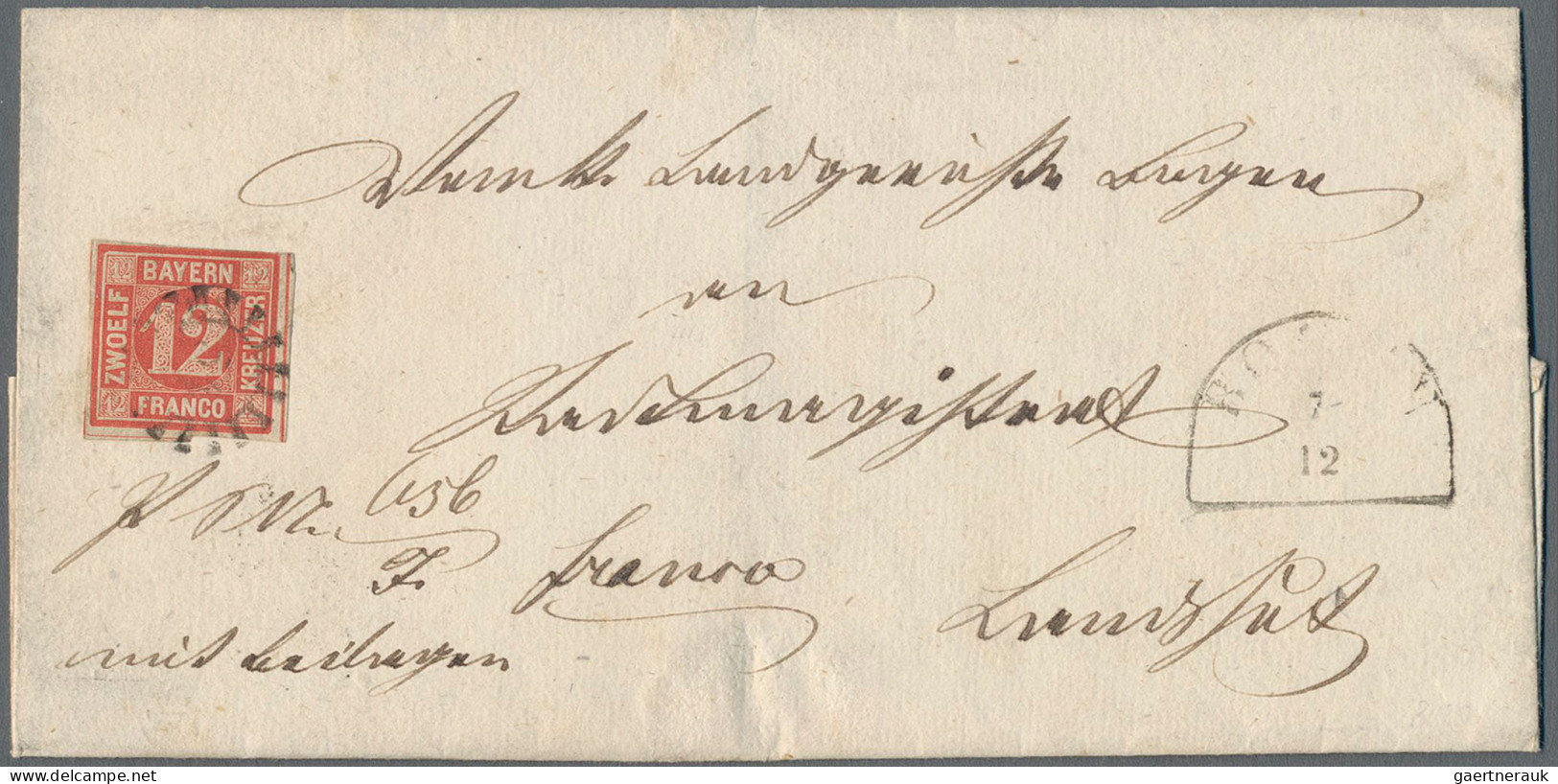 Bayern - Marken Und Briefe: 1861/1866, 12 Kr. Rot Und 12 Kr. Grün, Zwei Briefe J - Autres & Non Classés